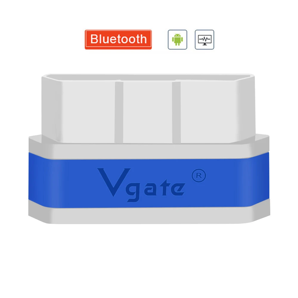 v2.1-White Blue Vgate iCar2 ELM 327 Автомобильный диагностический OBD OBD2 сканер Bluetooth адаптер elm327 odb2 OBDII считыватель кодов PK elm327 V1.5 PIC18F25K80 - Цвет: v2.1-White Blue