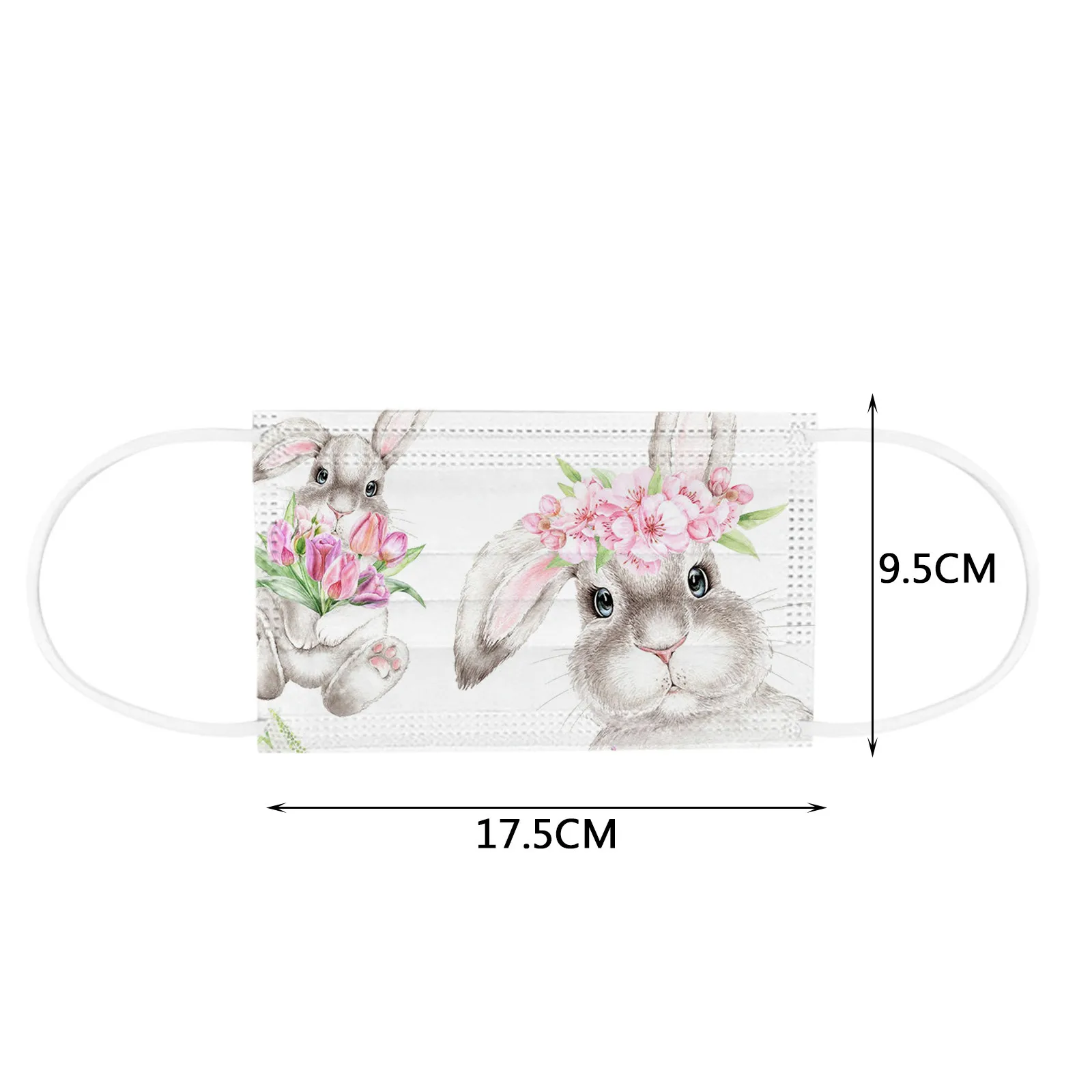 

20PCS Adult Easter Bunny Eggs Printing Three Layer Protective Breathable Mask Mascarillas Desechables Adultos Mujer Face Mask