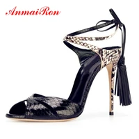 anmairon pu party lace up high heels sewing ankle strap 2020 sexy gladiator sandals women covered womens shoes size 34 43