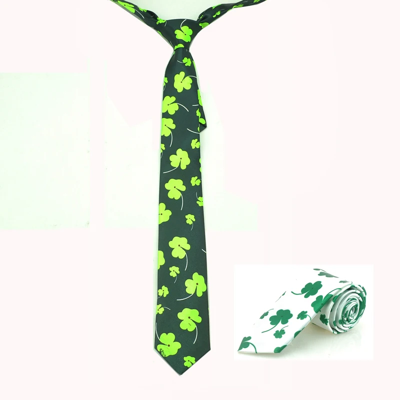 Мужской галстук 2 дюйма с узором в виде листьев клевера вечерние галстуки для