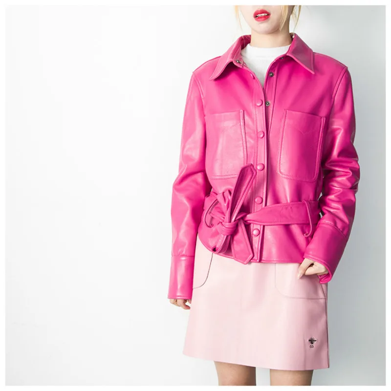 100% Женская куртка из натуральной кожи осенне-зимняя женская одежда 201 овечья