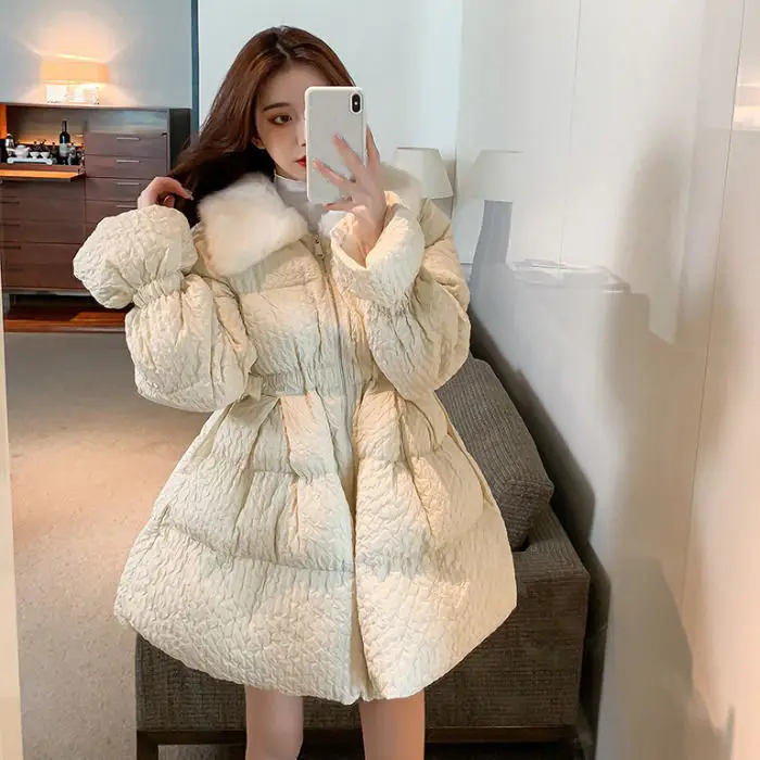 2023,Winter Long Coat Women Casual  Parka  Female Liner Cotton Padded Solid Warm Casual Jackets Ladies Slim Zipper Outwear H532
