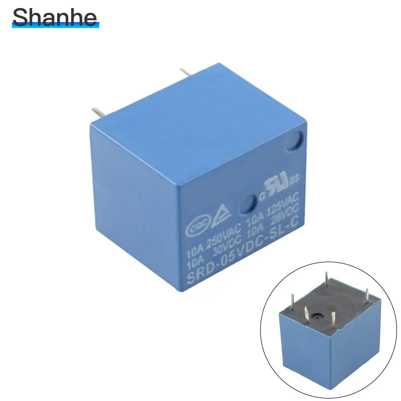 SONGLE Реле PCB 5 pins 5В 9В 12В 24В - Габаритные размеры: 5VDC