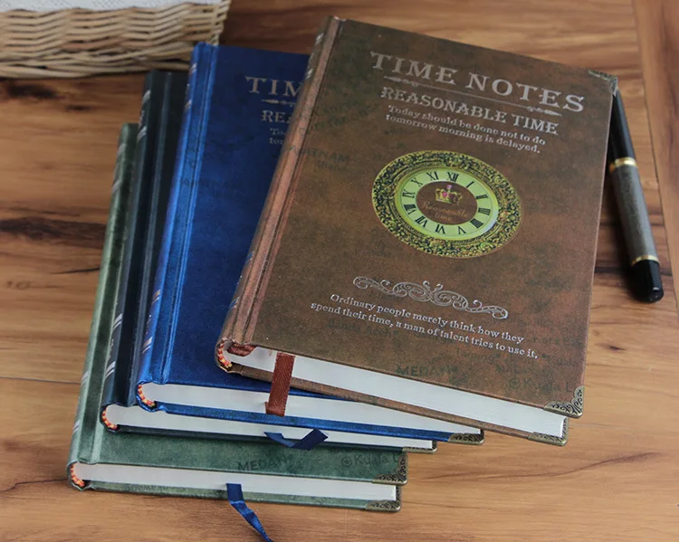 "Time Note" твердый переплет Винтаж Ретро Красивый журнал деловой Ежедневник для учебы блокнот с подкладкой Freenote
