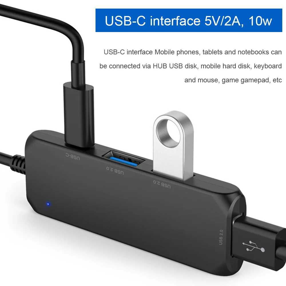 4 в 1 Type C Hub с 3 портами USB порт s PD для зарядки адаптер совместимый Macbook Air мышью и