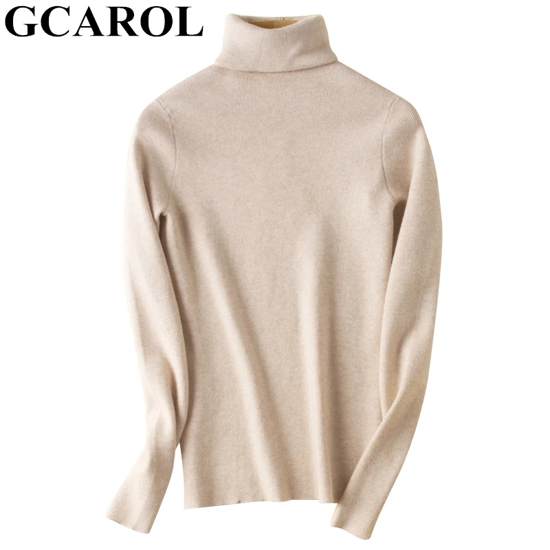 Женский свитер с хомутом GCAROL стрейчевый джемпер в стиле минимализма содержанием