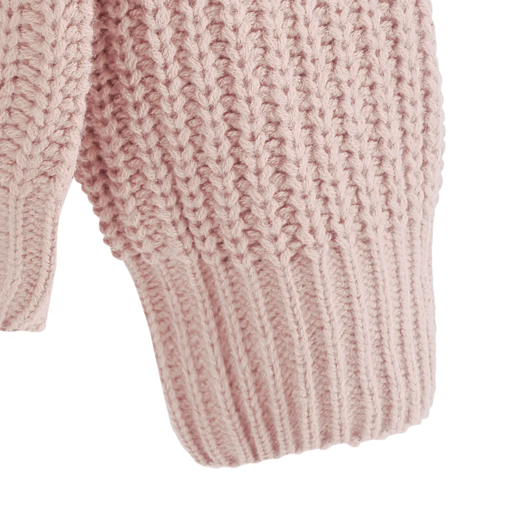 Zaful Autumn Solid Women Causal Sweater V-Neck Drop Shoulder Female Pullovers Lace Up Long Sleeves Feminino Knitted Loose Jumper | Женская