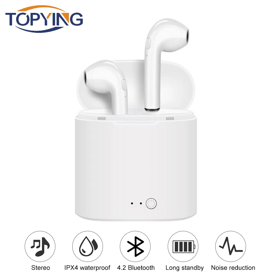 TOPYING I7S Tws мини bluetooth наушники Беспроводная гарнитура с зарядным устройством для