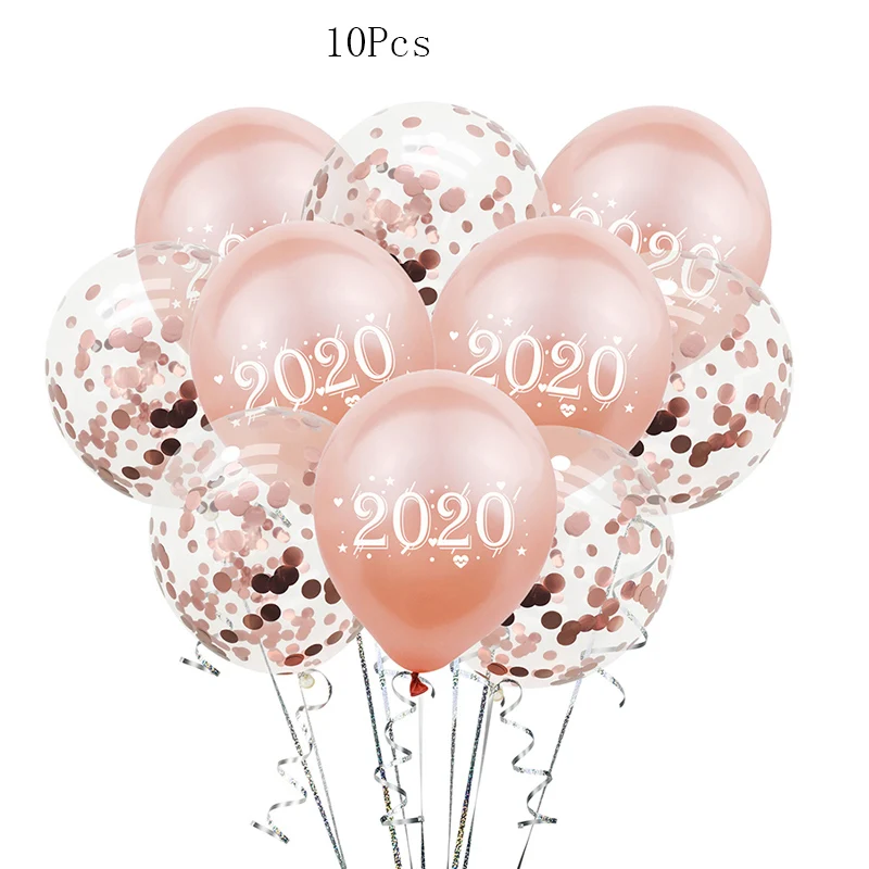 Латексные воздушные шары с блестками 10 шт. 12 дюймов 2020 новогодние блестки розовое