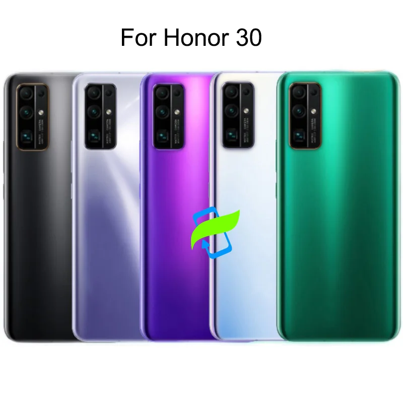 Задняя крышка батарейного отсека для Huawei Honor 30 S Pro задняя стеклянный чехол Lite
