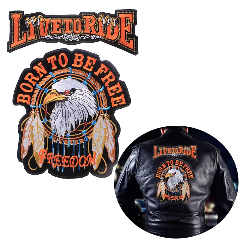 Нашивки в стиле панк с черепом на куртке и одежде мотоциклетные вышитые нашивки