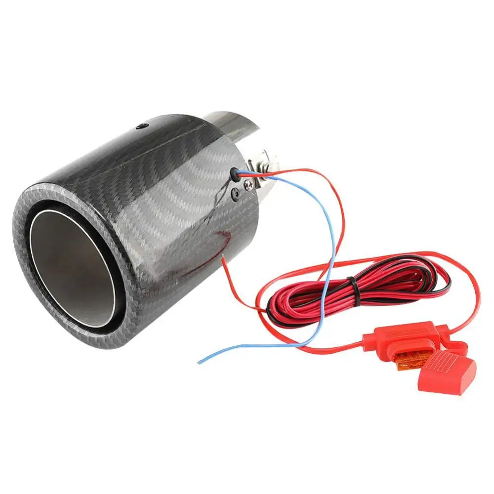 

Hot Sale 80% Universal Car Carbon Fiber Exhaust Muffler Tip Tail Pipe with Red/Blue LED Light