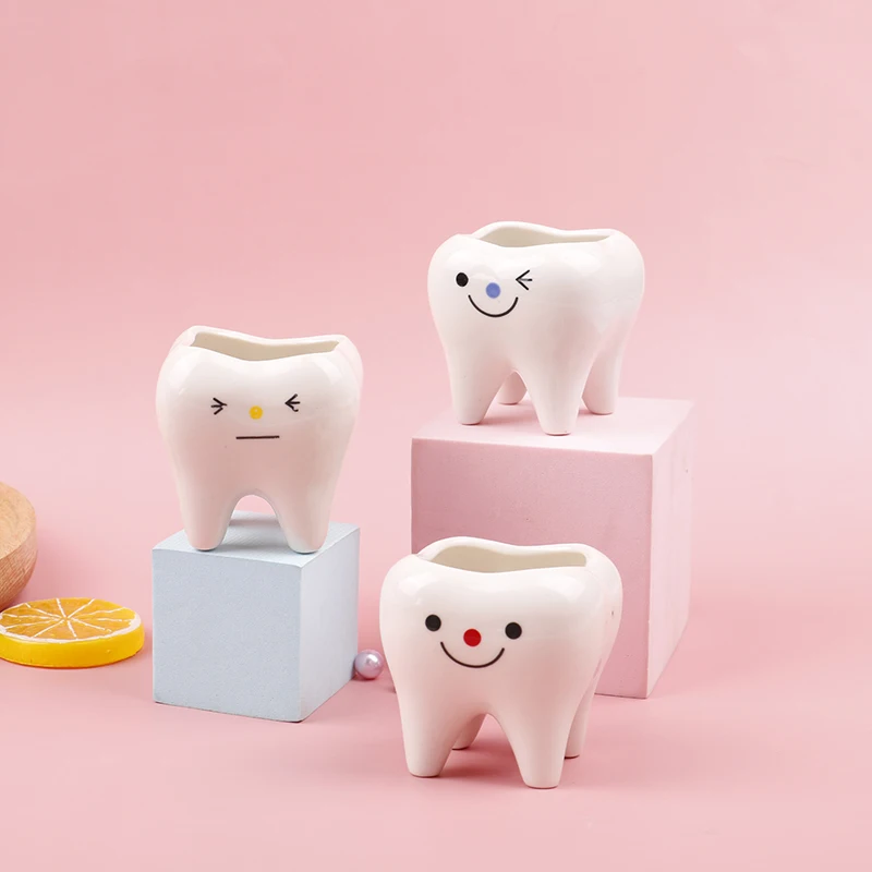 Керамический цветочный горшок сделай сам в форме зубов для суккулентов домашний