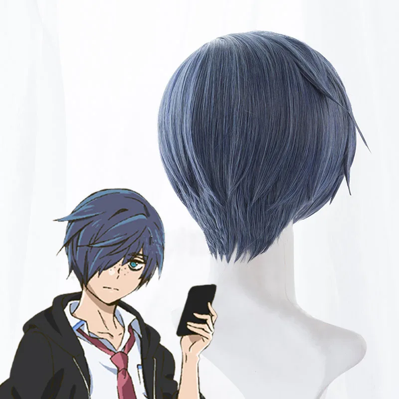 Sarazanmai Toi Kuji Косплей парики светло-фиолетовый смешанные синие короткие волосы Kuji Toi парик костюмы на Хэллоуин+ Бесплатный парик Кепка