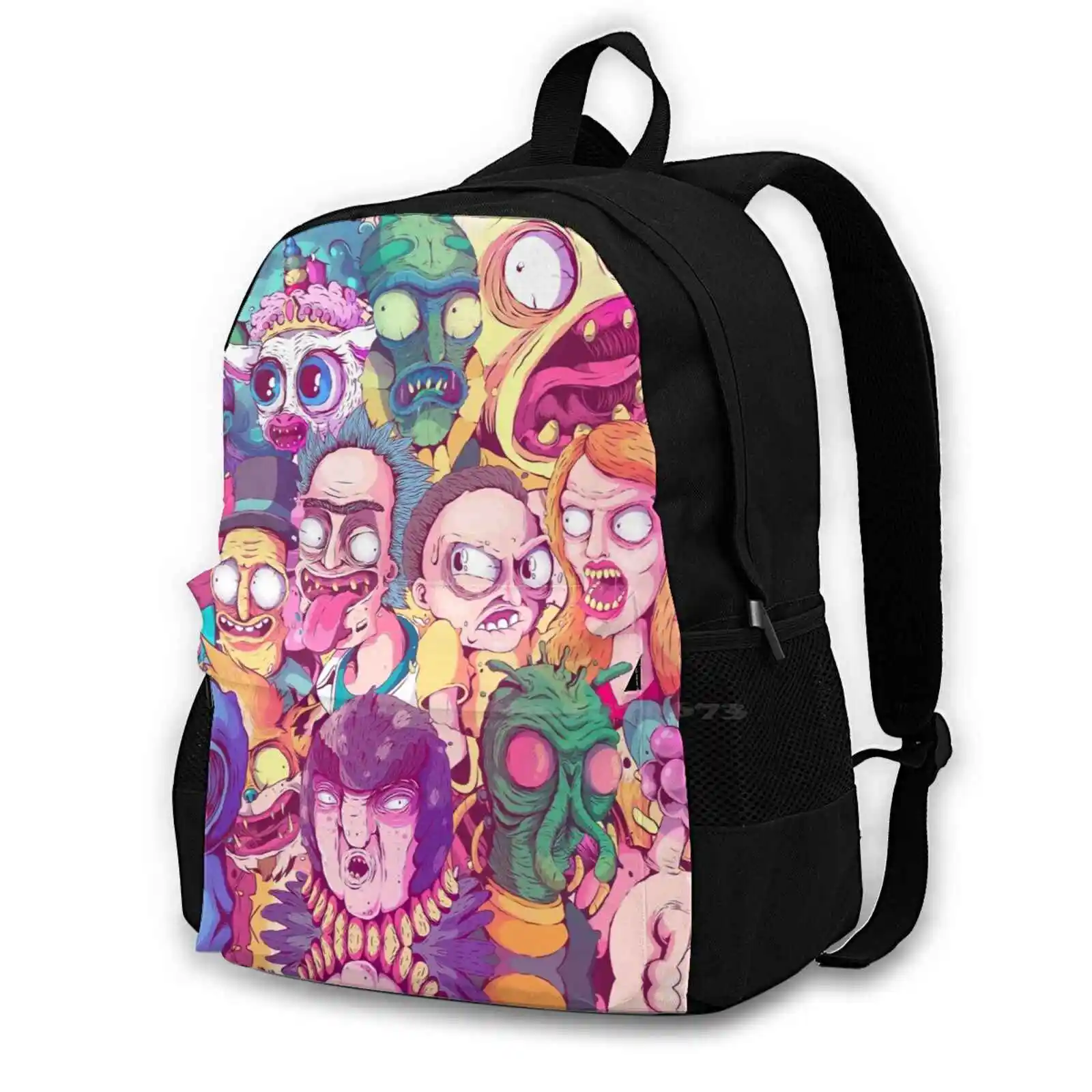 

- Interdimentional Doodle Fashion Bags Travel Laptop Backpack Fanart Mural