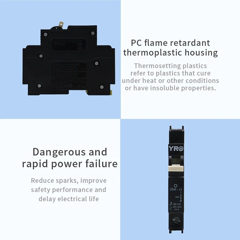 Мини-автоматический выключатель переменного тока MCB 3A 6A 10A 16A 20A 25A 32A 40A 50A 63A