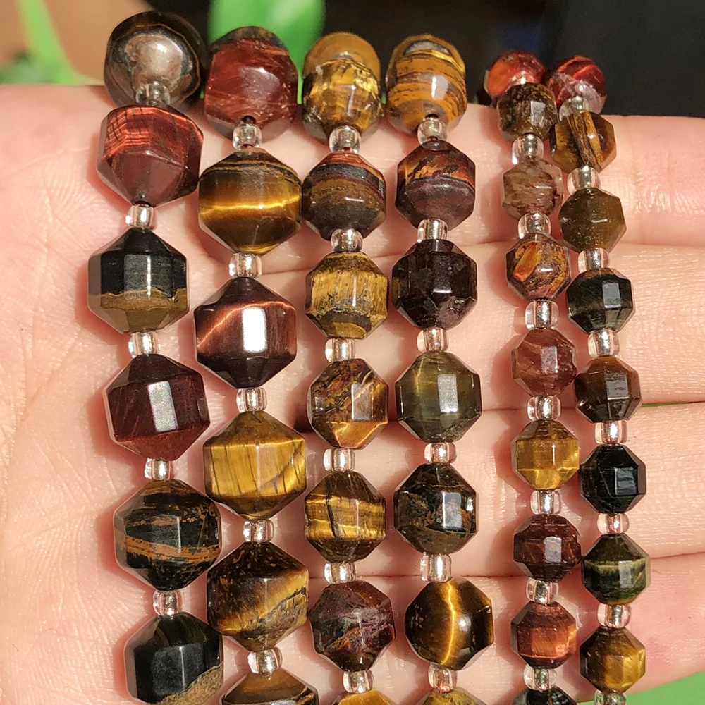 Граненые разноцветные тигровый глаз каменные бусины 6 8 10 мм оливковая форма
