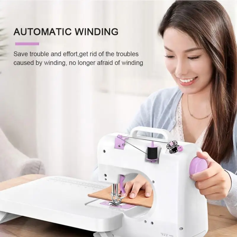 

Sewing Machine Household Sewing Machine For Beginners Multi-Function Mini Sewing Machines With Built-in 12 Floral Stitches HWC