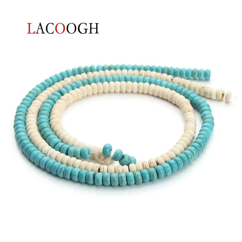 Бусины бирюзовые из натурального камня диаметром 3 х6 мм 100 дюйма|Бусины| |