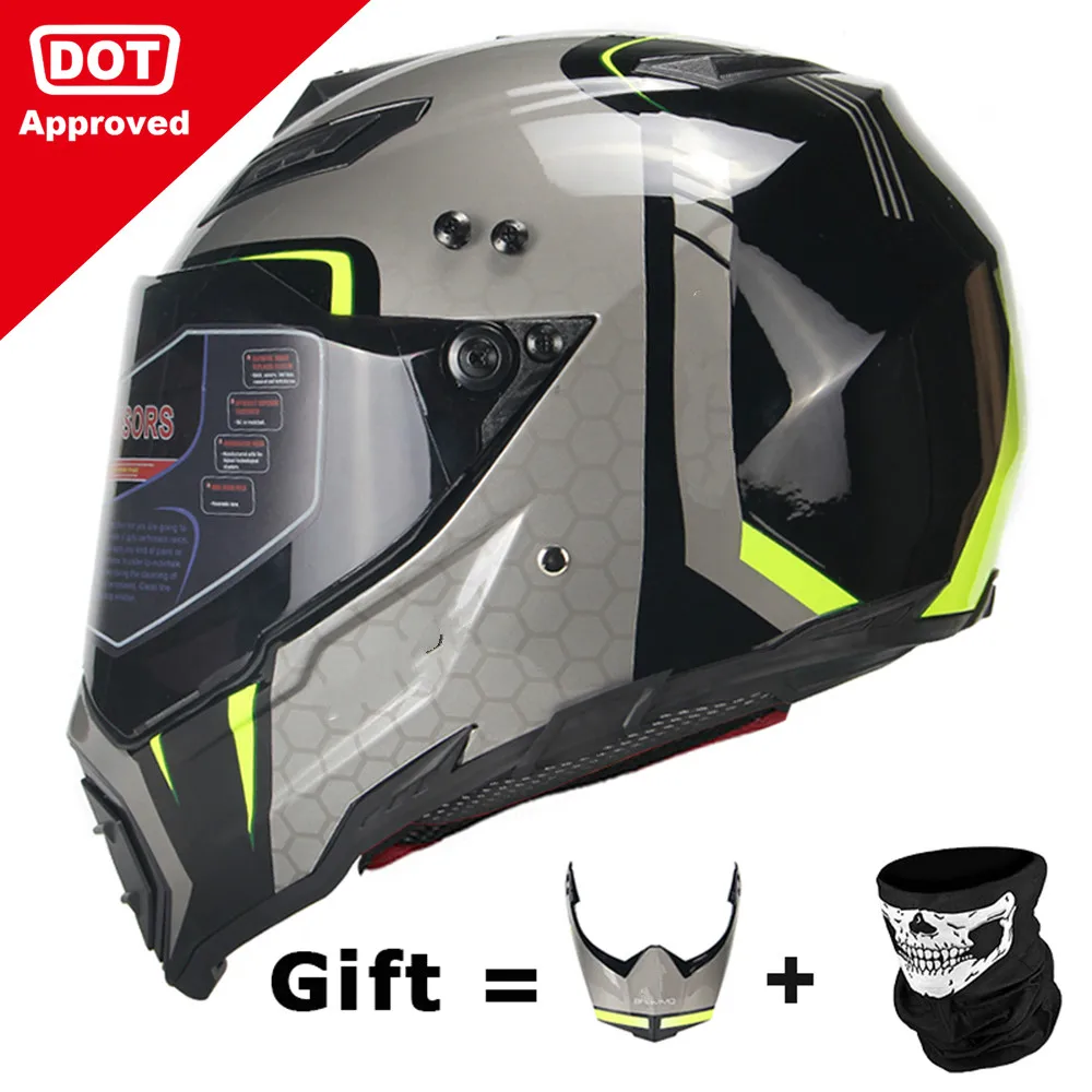 BYE New Motorcycle Helmet Men Full Face Helmet Moto Riding ABS Material Adventure Motocross Helmet Motorbike DOT Certification
