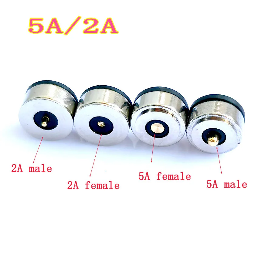 1-10 set Mini 10mm Waterproof Magnetic Connector Pogo Pin Male Female 2A 5A 10A DC Plug LED Smart Electronic Power