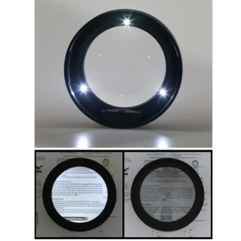 

5X Lighted Magnifying Glass Dome Reading Magnifier for Newspaper Magazines Book