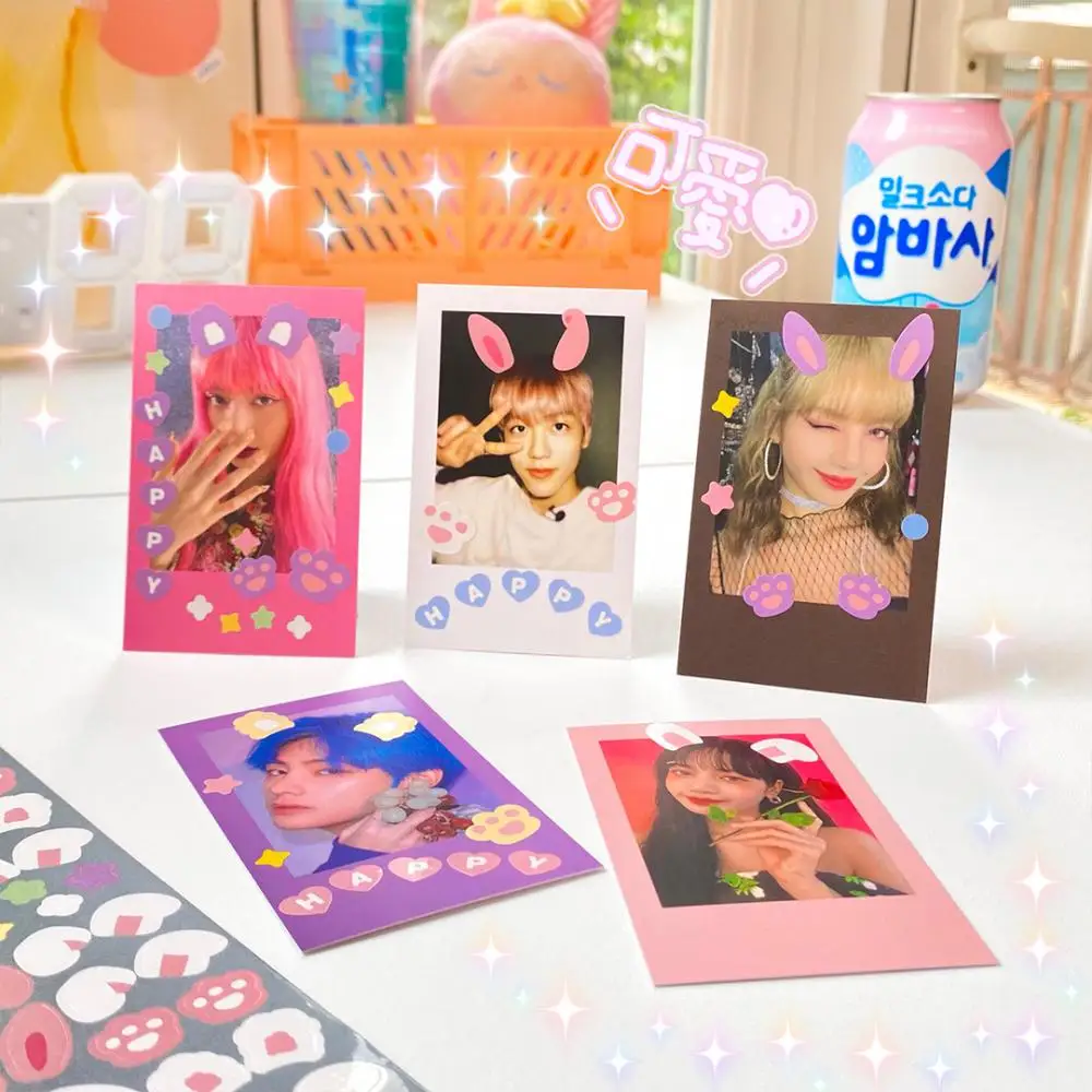 

Милые наклейки с ушками кролика, маленький дьявол, головной убор, звезда, Переводные картинки, фотокарточка, «сделай сам», Обложка, украшени...