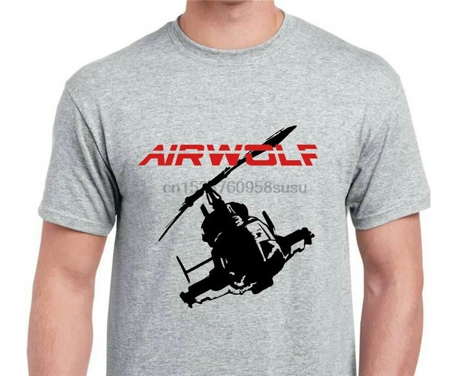 

Airwolf T-Shirt Helicopter Retro Classic 80S Tv Show Mens Pilot Fashion Tee Top Colorful Tee Shirt