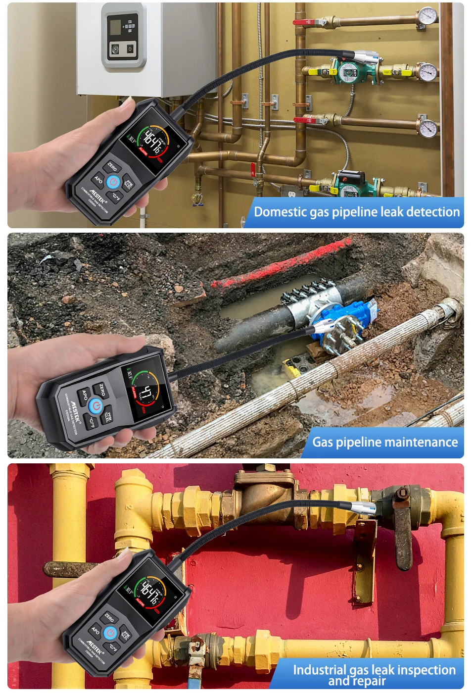 Детектор газа Mestek детектор утечки хладагента Автомобильный датчик горючих газов