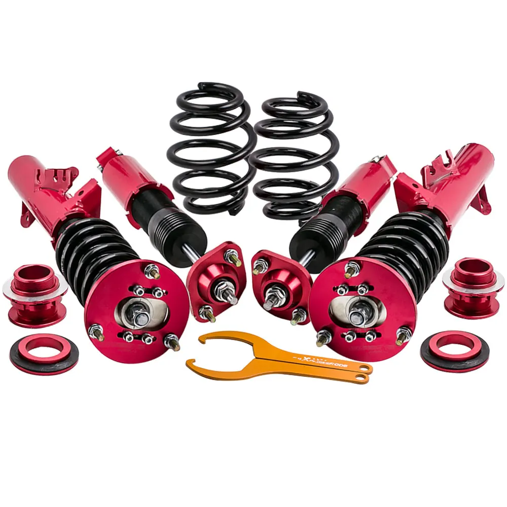 

4pcs Shock Absorber Struts for BMW E36 3 Series Sedan Coupe Convertible Red for 318 323 325 93-98 Compact 316is 318i Spring