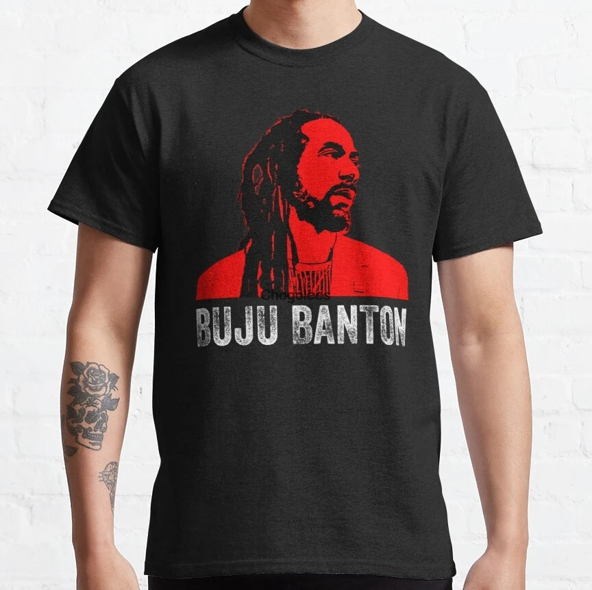 Мужская рубашка Buju Banton Reggae Rastafari root Essential Черная Женская и футболка | одежда