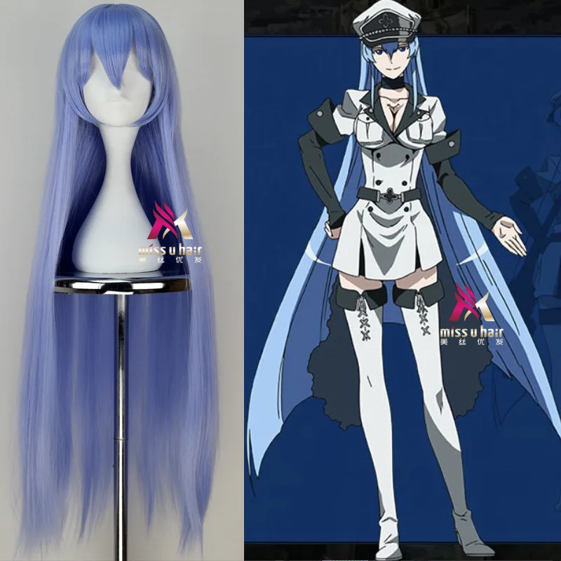 Akame Ga KILL! Esdeath длинные прямые Косплэй парики высокое качество термостойкие