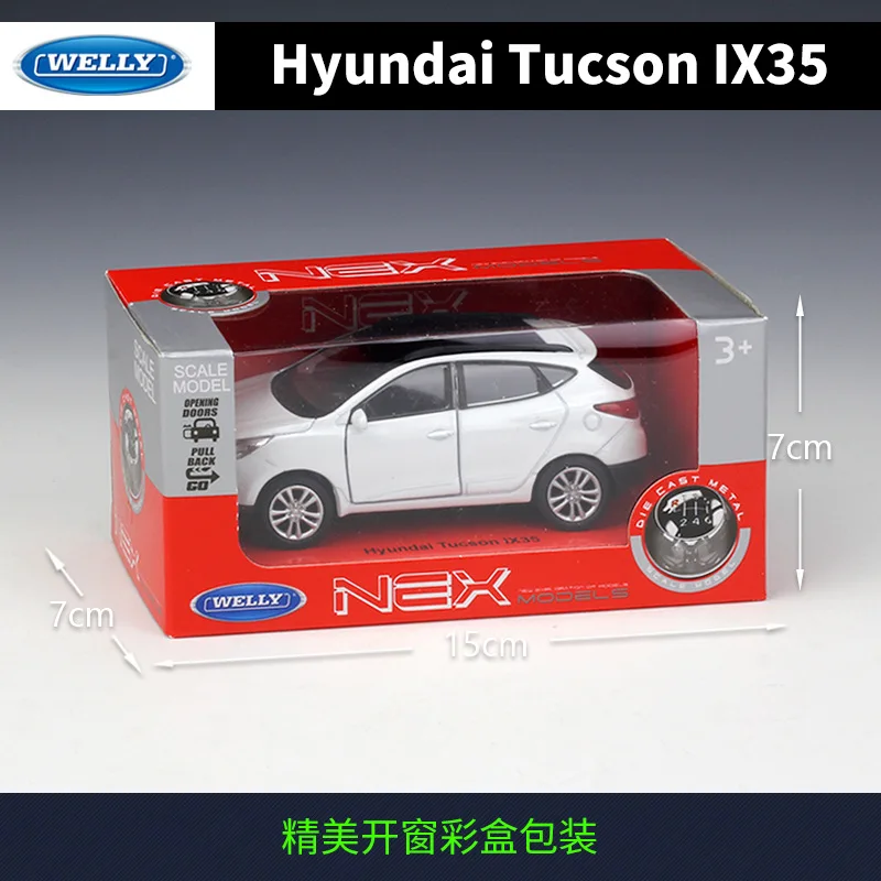 

WELLY 1:36 Hyundai Tucson IX35 Metal Luxury Vehicle Diecast Pull Back Cars Model Toys for Boy Collection