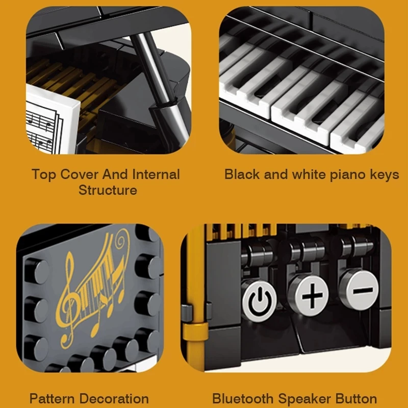 

SEMBO 246PCS High-tech Building Blocks Creator Bluetooth Speaker Piano Model DIY Phone Holder Assembling Brick Toys For Kid Gift