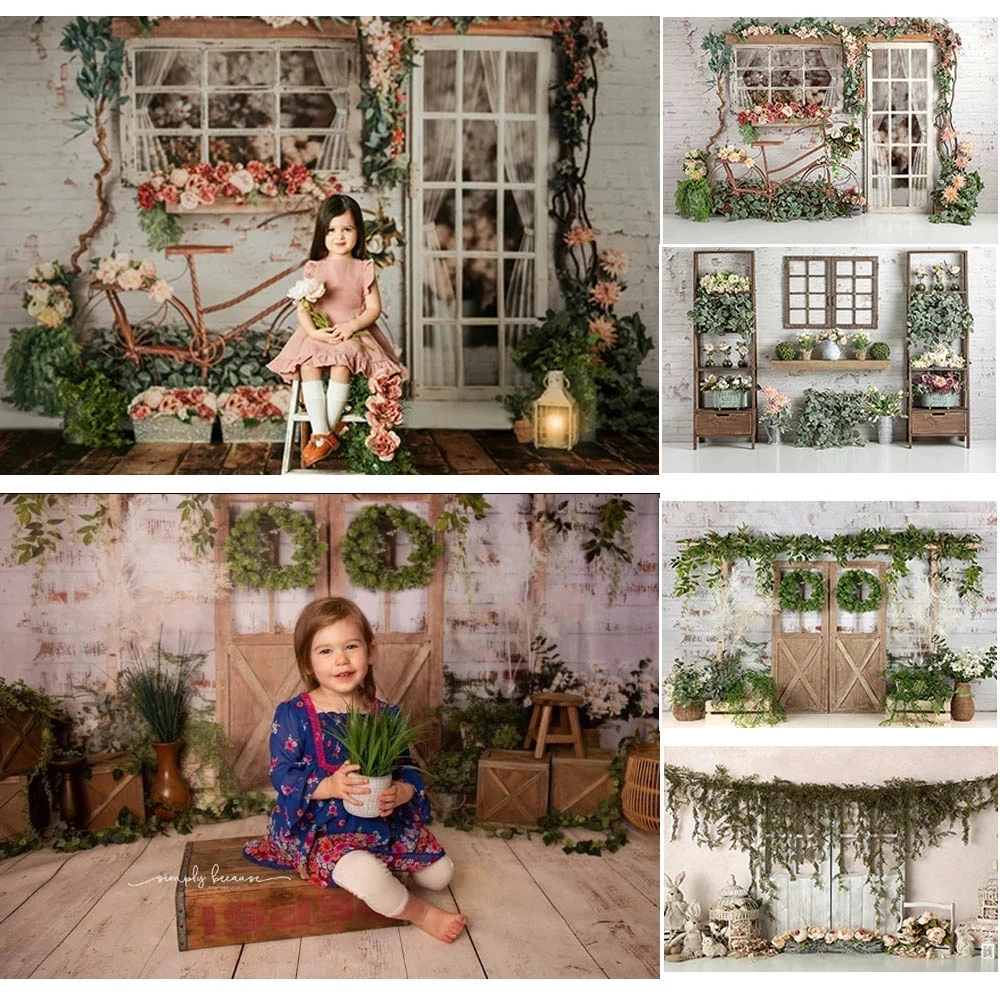 

Flowers Spring Cake Smash Photography Backdrops Children Birthday Photographic Studio Photo Backgrounds Props