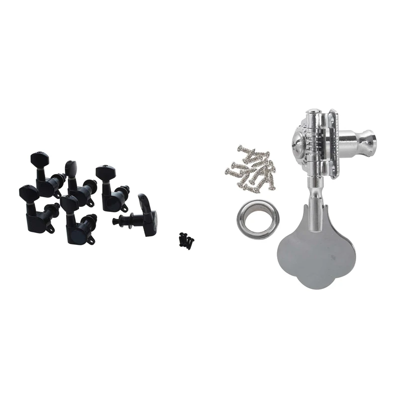 

1 Set Sealed Guitar String Tuning Pegs Tuners Machine Heads 6R & 1 Pcs Bass Tuning Pegs