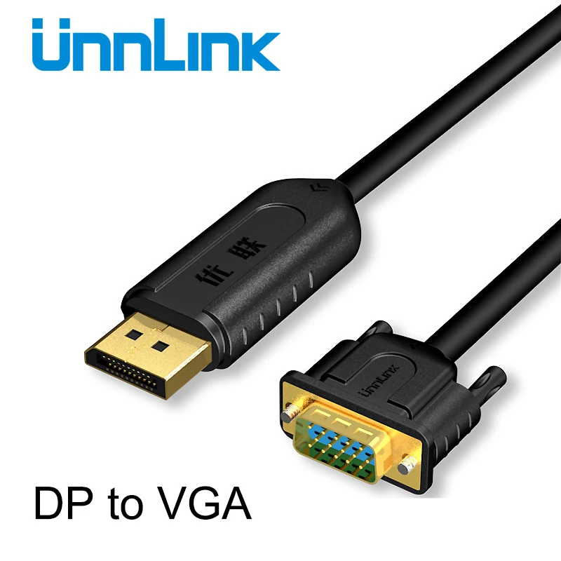 Unnlink Displayport DP в VGA кабель преобразователь FHD 1080P @ 60 Гц для графической карты