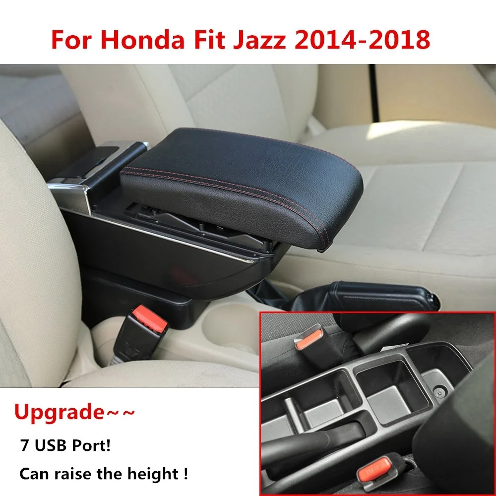 USB автомобильный подлокотник для Honda Fit Джаз 2014 2018 центральной консоли Arm хранить
