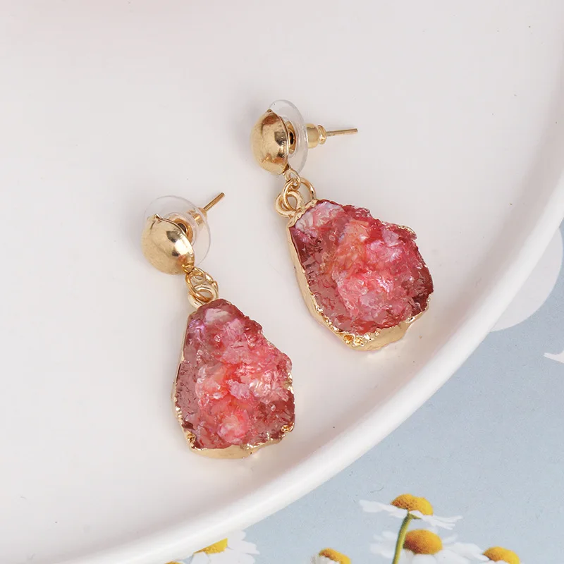 Винтажные ретро серьги из акрила с кристаллами и геометрическими камнями различных ярких цветов для женщин.