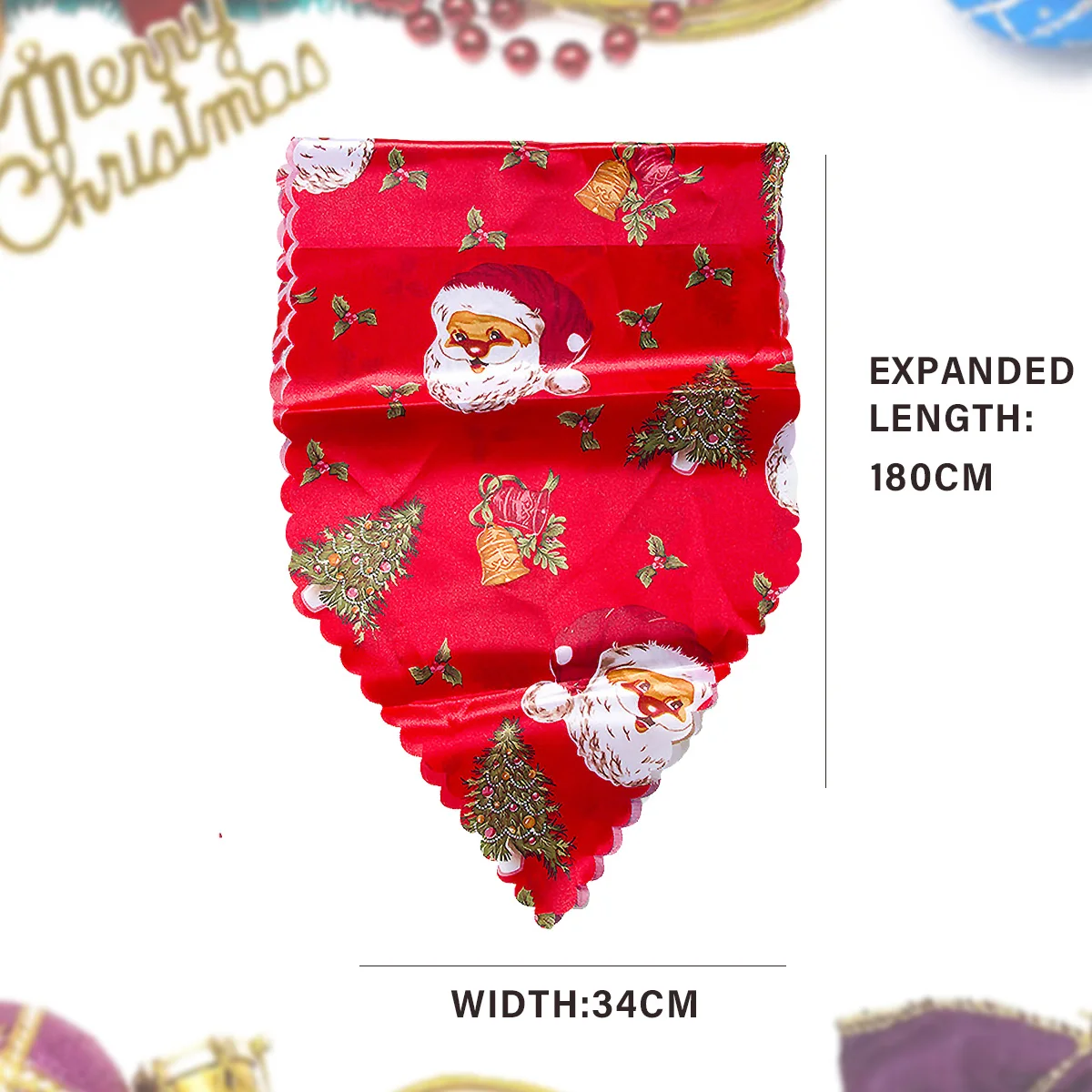 Рождественская настольная дорожка из полиэстера красный настольный флаг