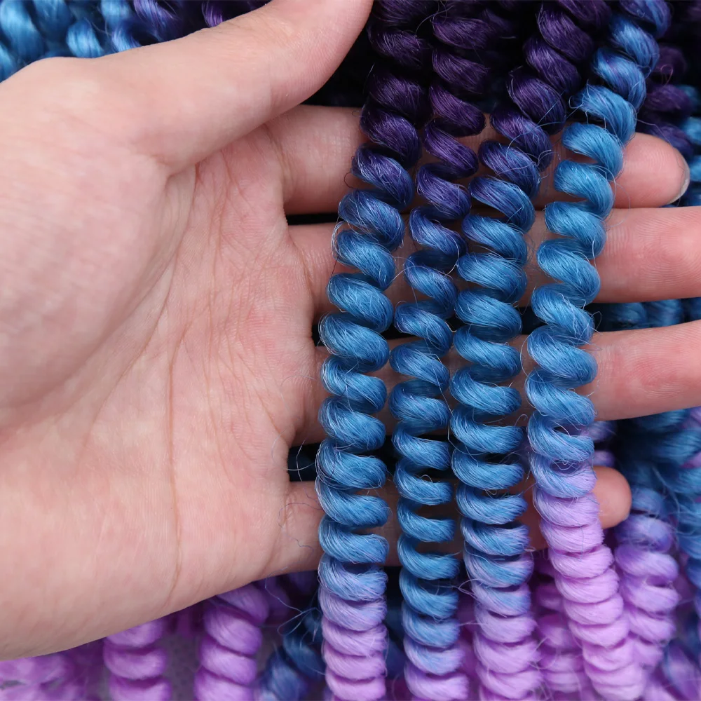 

8Inch Ombre Spring Twist Hair Crochet Braids Passion Twist Synthetic Braiding Hair Extensions for Women Black Brown Red Color