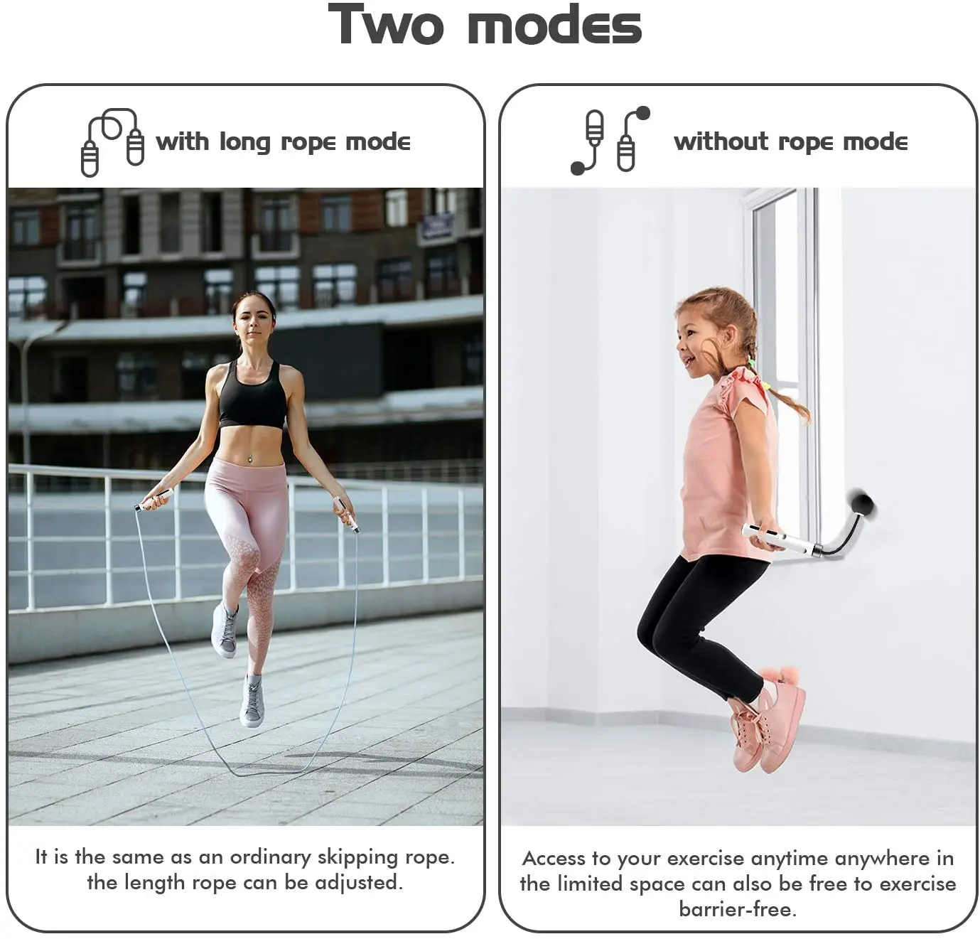 

Dual Mode Skipping Rope, with Led Digital Calorie Counter, Weighted Skipping Rope with Non-Slip Handle for Adults Indoor Outdoor