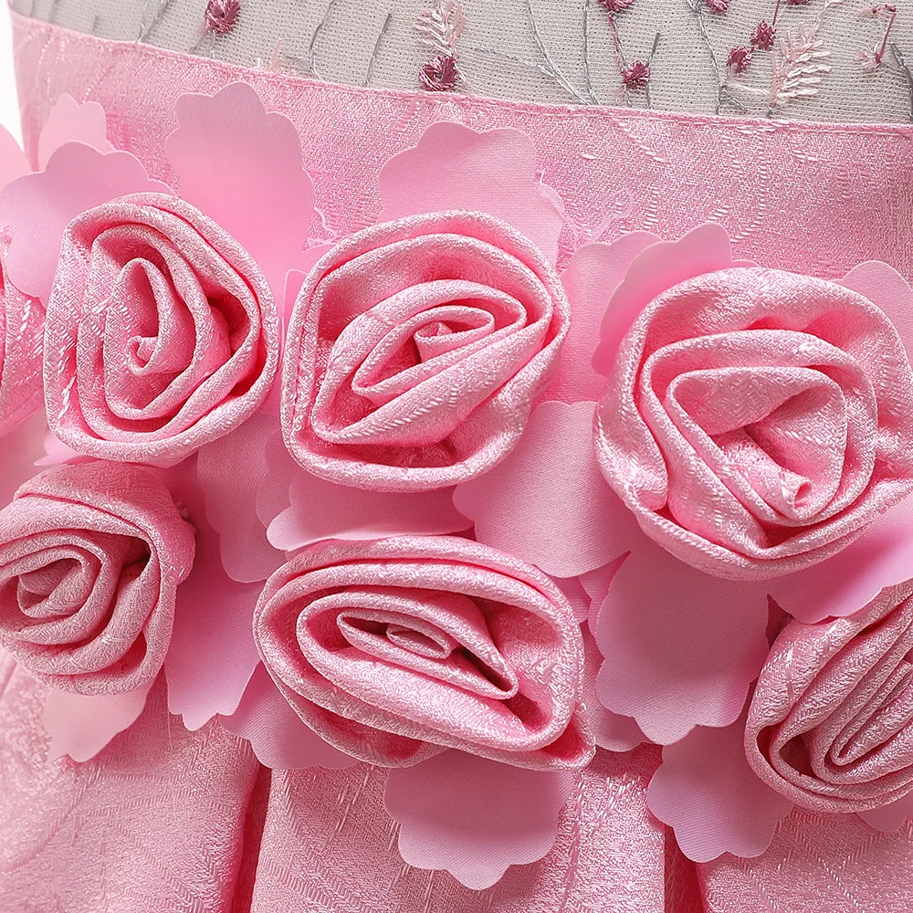 Платье для девочек с вышивкой и цветочным принтом свадьбы принцессы подиума 2020 |