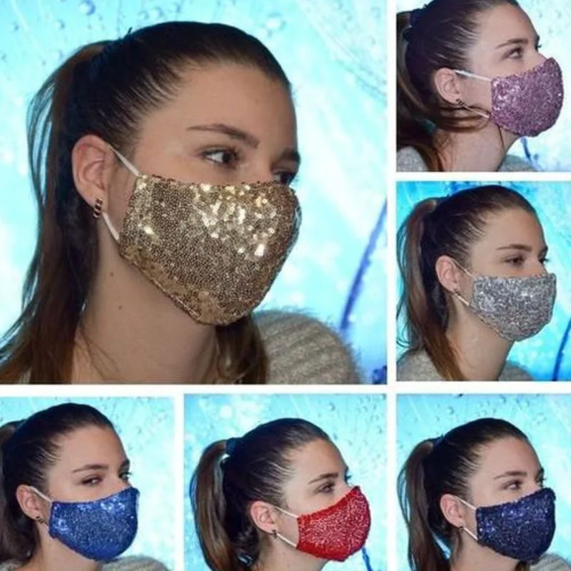 

Multi colors Sequin Face Mask Sequin Sparkly Bling Fashion Face Mask Glam Face Mask Wedding Bling Face Mask Black Sequin Mask