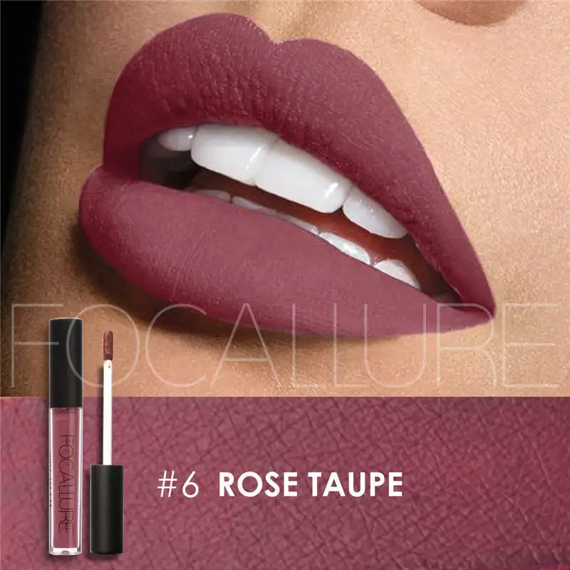 A06 FOCALLURE, матовая губная помада, ручка для тумана, шелковистая губная помада, прочная водостойкая помада, фиолетовый, темно-красный цвет для макияжа губ, 01-19 - Цвет: A06
