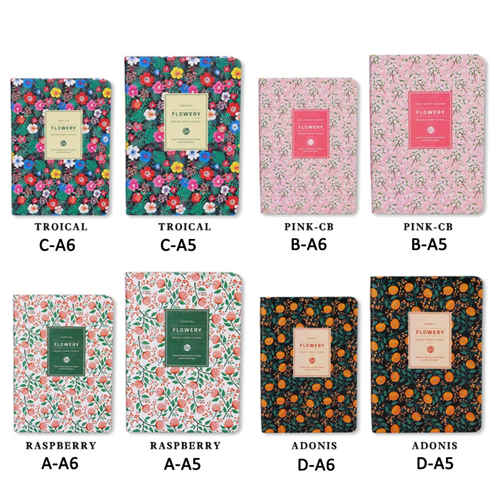 

Cute PU Leather Floral Flower Schedule Book Diary Weekly Planner Notebook School Office Supplies Kawaii Stationery