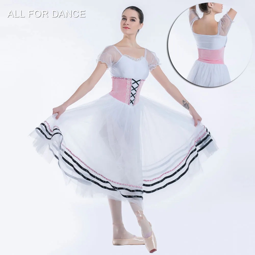 Розовый бархатный лиф с пышными рукавами романтичная Балетная пачка для девушек