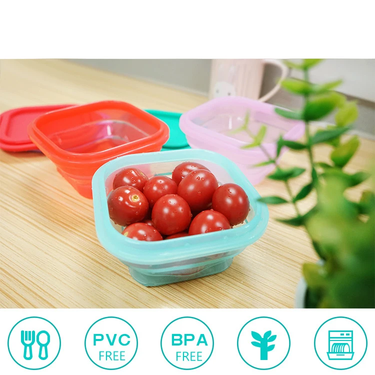 3 шт. Набор миска силиконовая складная коробка для ленча Складная портативная