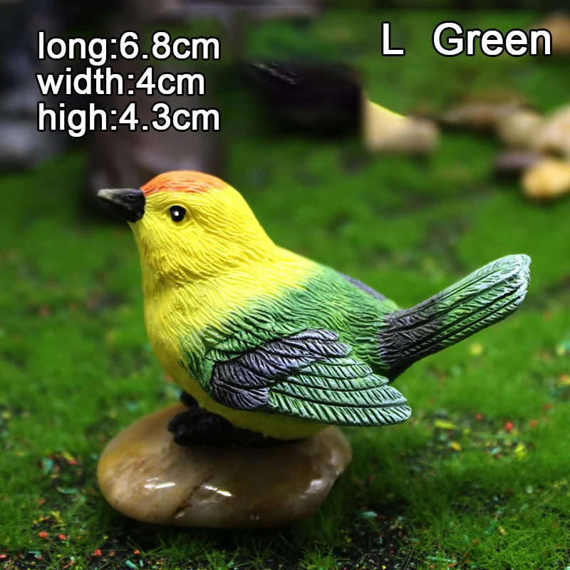 Creative Simulation Parrot Parakeet Miniature Landscape Ornament Animal Model Lawn Figurine Artificial Bird Photography Props | Дом и сад