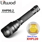 Светодиодный фонарик XHP120, 12 ядер, супер-яркий Мощный тактический охотничий фонарь с фокусировкой, 8000 лм, фонарь с аккумулятором 2*18650